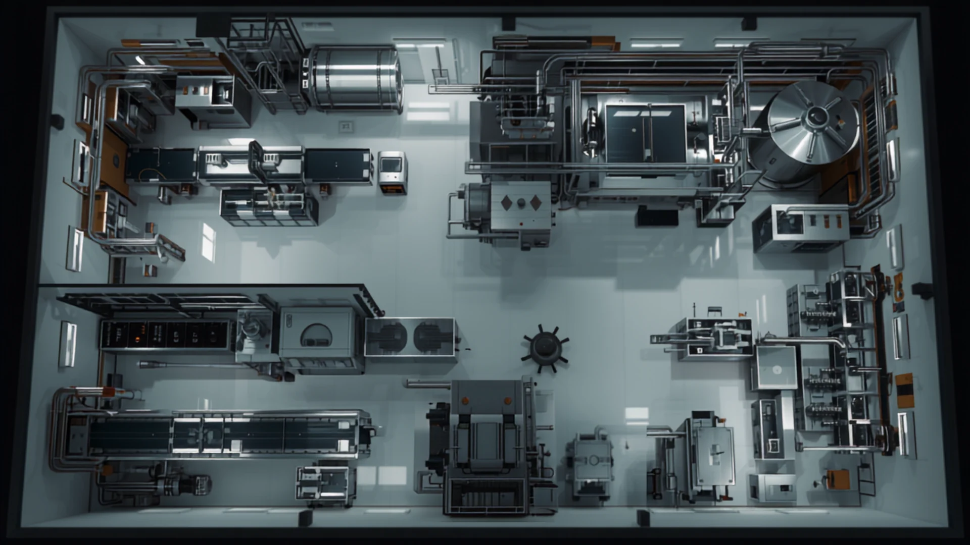 Overhead view of the facility floor
